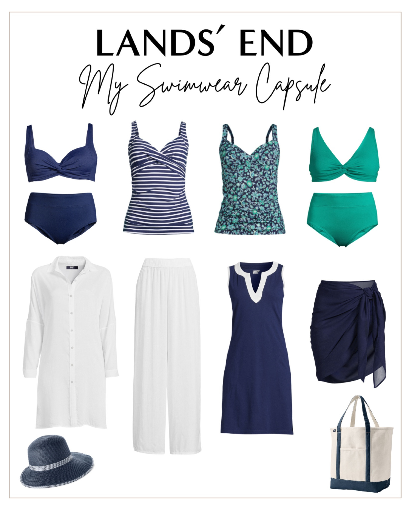 Mix and match swimwear to create different looks from Lands' End for the pool and beach!  ☀️

Tankini, bikini top, bikini bottom, cover up, beach bag, sun hat

@LANDSEND #mylandsend #sponsored #ad @SHOP.LTK

#LTKSwim