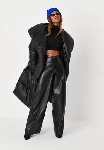 Missguided - Black Padded Duvet Oversized Coat | Missguided (US & CA)