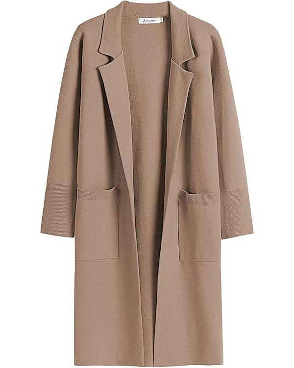 ANRABESS Cardigan for Women Oversized Open Front Sweater Coat Long Sleeve Lapel Blazer Jacket Fal... | Amazon (US)