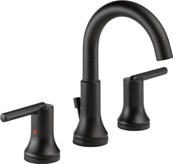 Delta Faucet Trinsic Widespread Bathroom Faucet 3 Hole, Matte Black Bathroom Faucet, Diamond Seal... | Amazon (US)