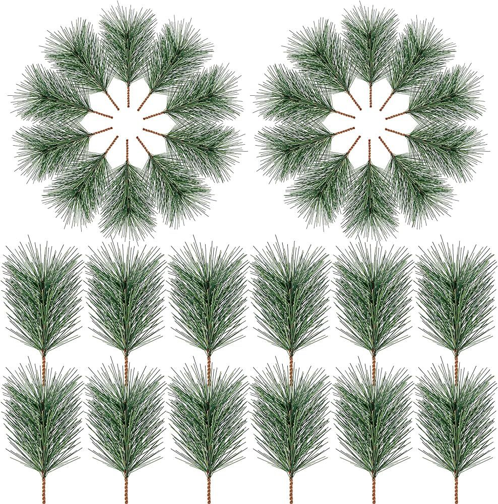 Sggvecsy 60 Pcs Artificial Pine Needles Christmas Small Pine Picks Green Pine Branches Twigs Stem... | Amazon (US)