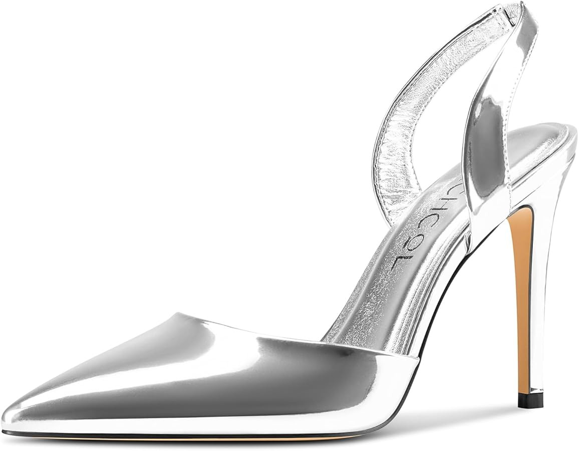 Aachcol Womens Pointed Toe Slingback Stiletto High Heel Pumps Slip-on Two-Piece Party Dress Shoes... | Amazon (US)