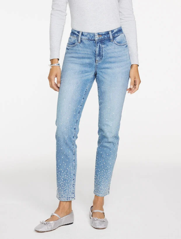 Slim Ankle Rhinestone Jeans - Avalon Wash | Talbots