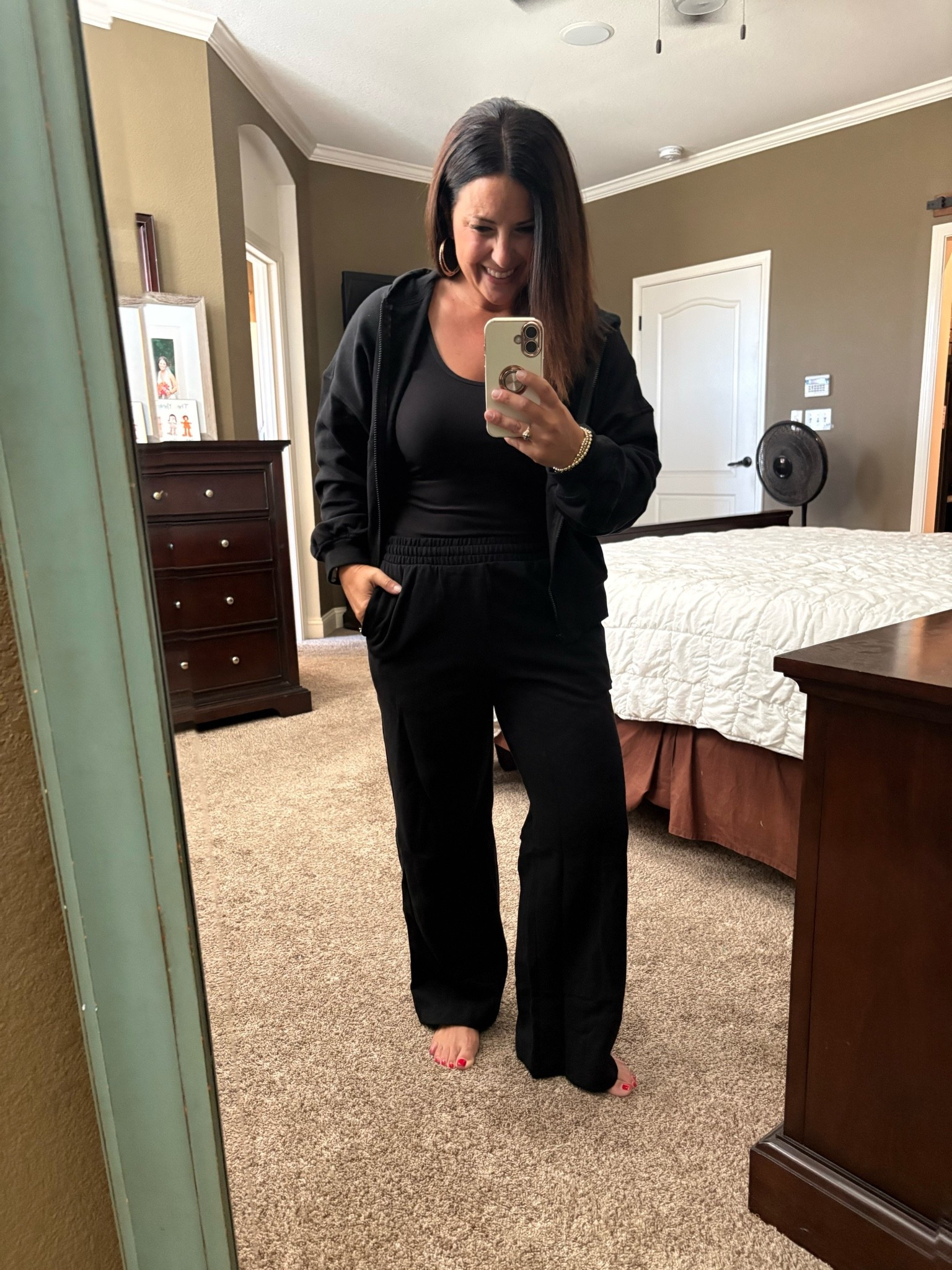I’m officially calling this my elevated sweatsuit 🙌🏼 The wide-leg pants + slightly cropped sweatshirt make this feel SO much more put-together than a traditional sweat set. Perfect for travel, errands, school drop-off, or a cozy fall day. 🤍 Both pieces are currently on sale and are sold separately! I’m wearing Small Petite in the pants + Small Regular in the top. Linking both pieces here!

#LTKfinds #LTKsalealert #sweatsuit #widelegpants #falloutfit #casualoutfit #casualstyle #traveloutfit #athleisure #comfyoutfit #affordablefashion

#LTKPetite #LTKSaleAlert #LTKTravel