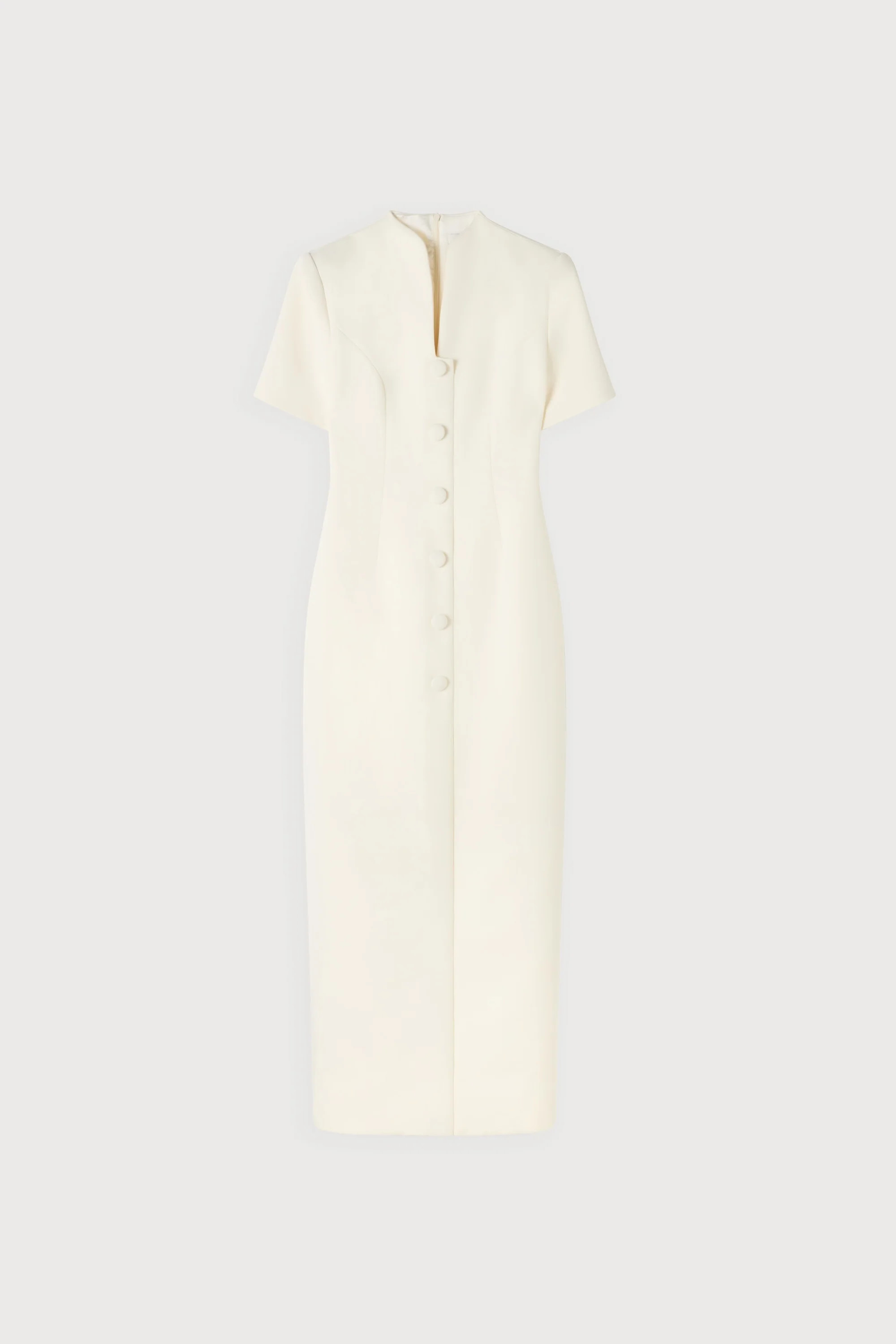 Cotton Mix Button Midi Dress | Ecru | Odd Muse