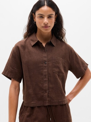 Retreat Linen Short Sleeve Shirt | Athleta