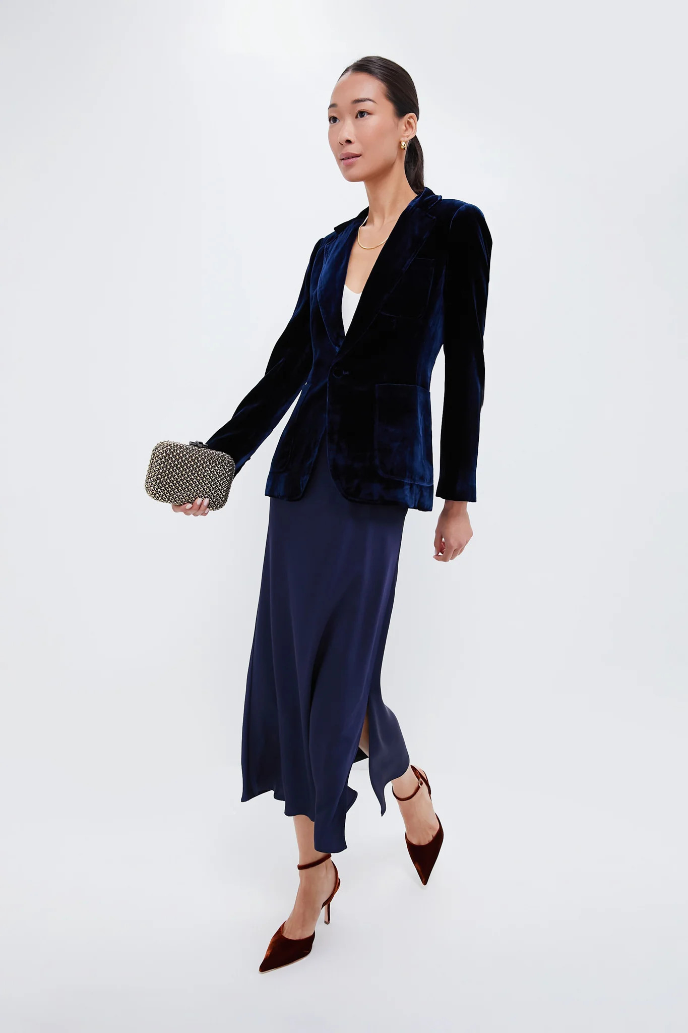 Navy Velvet Blazer | Tuckernuck (US)
