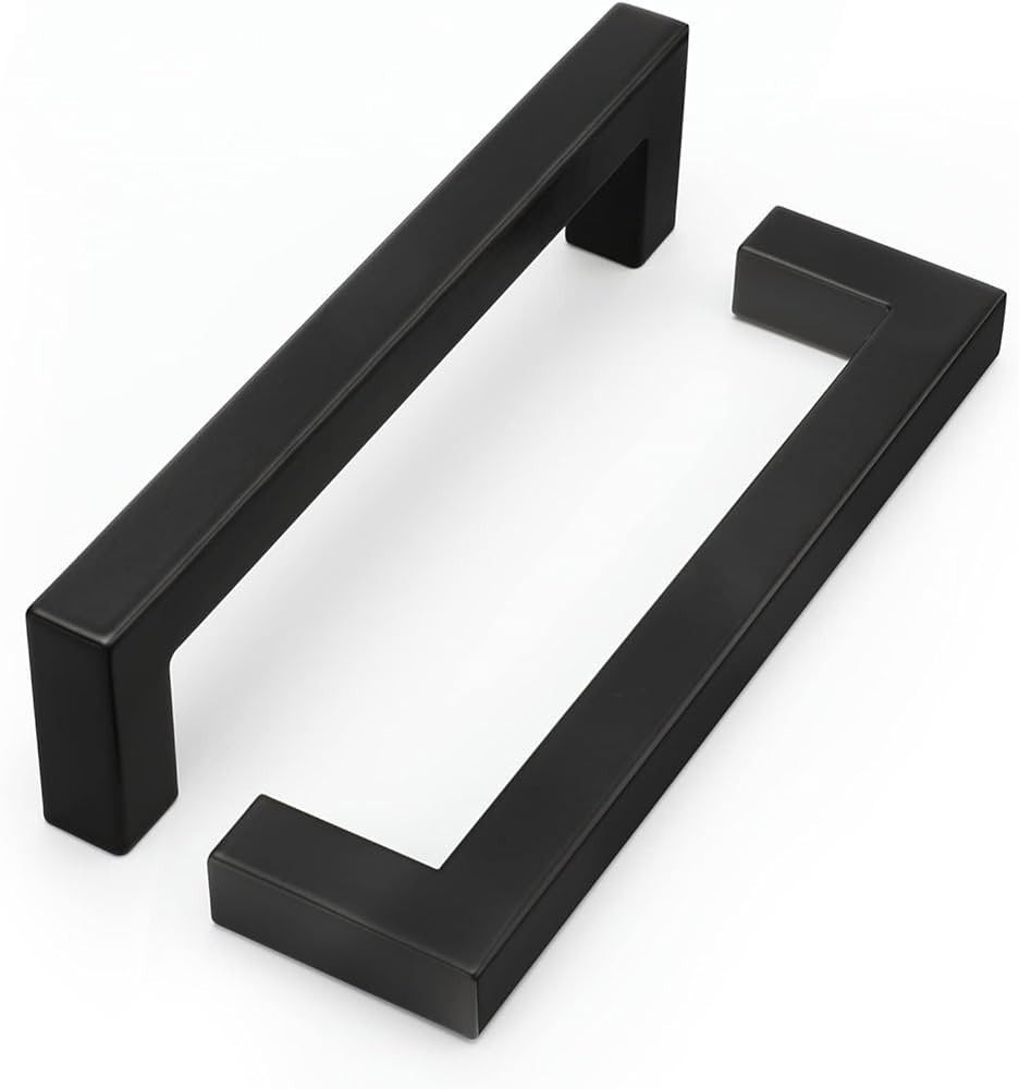 Goldenwarm 30 Pack Black Square Bar Cabinet Pull Drawer Handle Stainless Steel Modern Kitchen Har... | Amazon (US)
