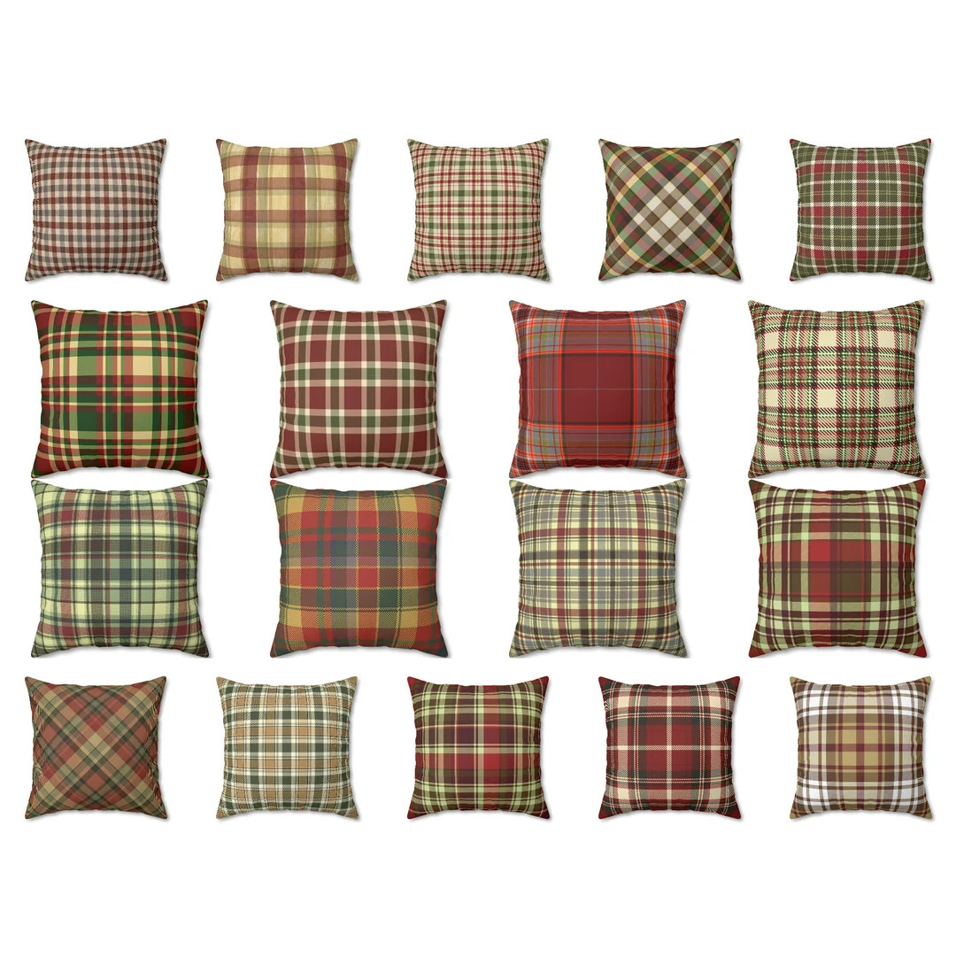 Christmas Plaid Pillow Red Green Tartan Plaid Pillow Cushion - Etsy | Etsy (US)