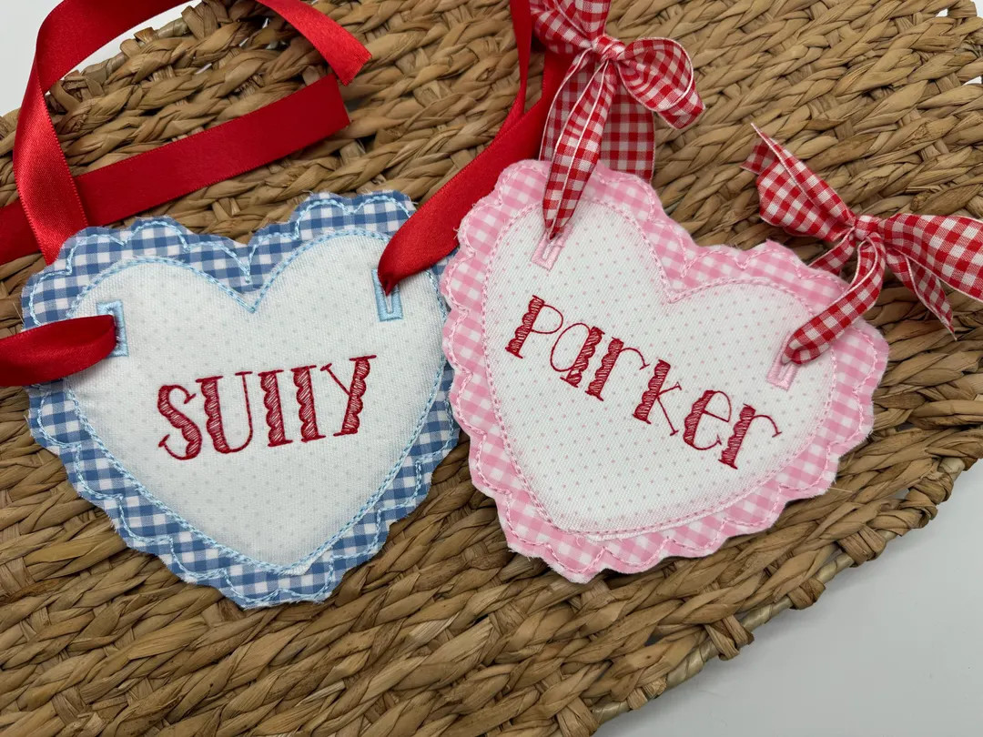 Valentines Basket Tag, Valentine Heart, Scallop Heart Tag, Valentine Day Gift Tag for Kids, Perso... | Etsy (US)