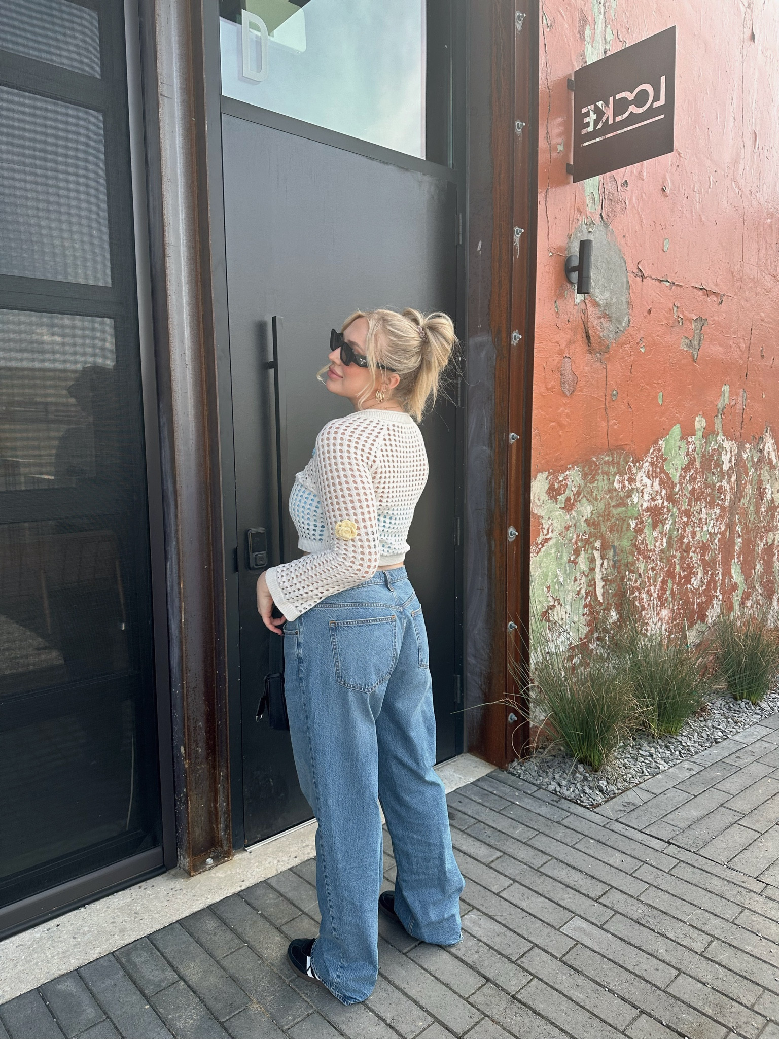 Love love the rosettes on this sweater! 
Sweater- Large
Tube top- Medium
Jeans- sized up two sizes for baggy look

#LTKSeasonal #LTKfindsunder100 #LTKfindsunder50