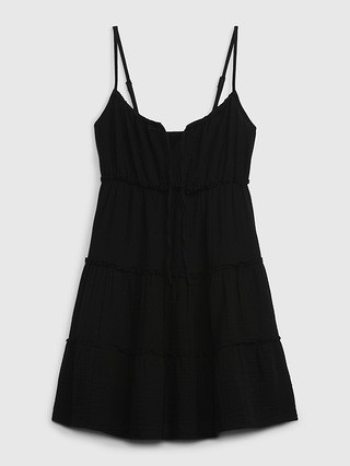 Crinkle Gauze Tiered Mini Dress | Gap (CA)