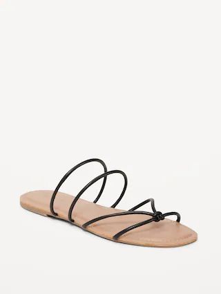 Faux-Leather Strappy Knotted Sandals | Old Navy (US)