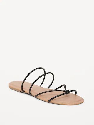 Faux-Leather Strappy Knotted Sandals for Women | Old Navy (US)