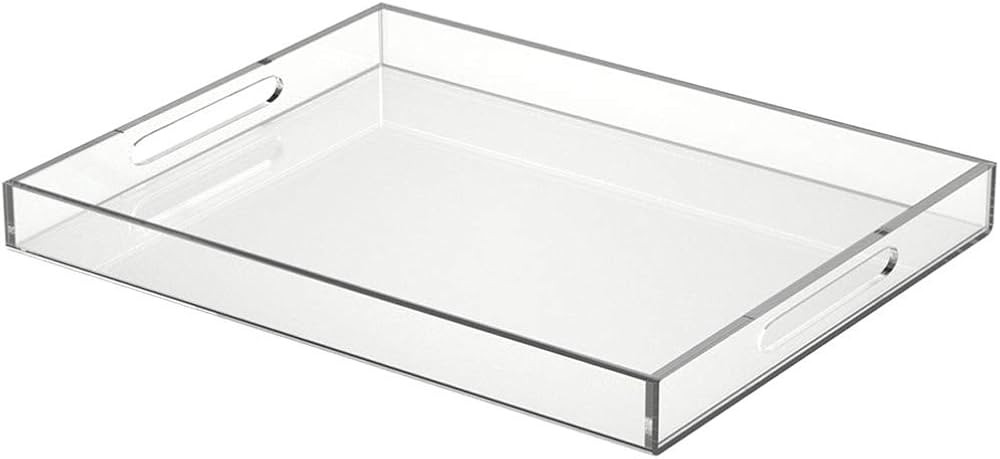 NIUBEE Acrylic Serving Tray 16x20 Inches -Spill Proof- Clear Decorative Tray Organiser for Ottoma... | Amazon (US)