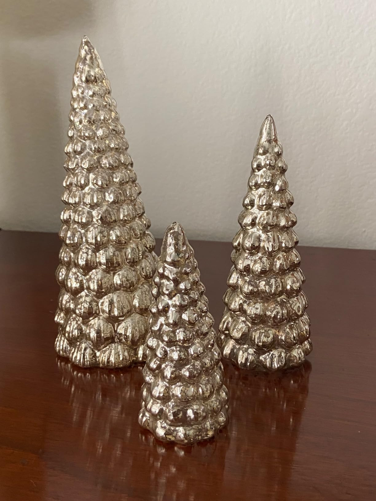 Creative Co-op Glass Set of Tree Figurine, Silver 9 inch | Amazon (US)