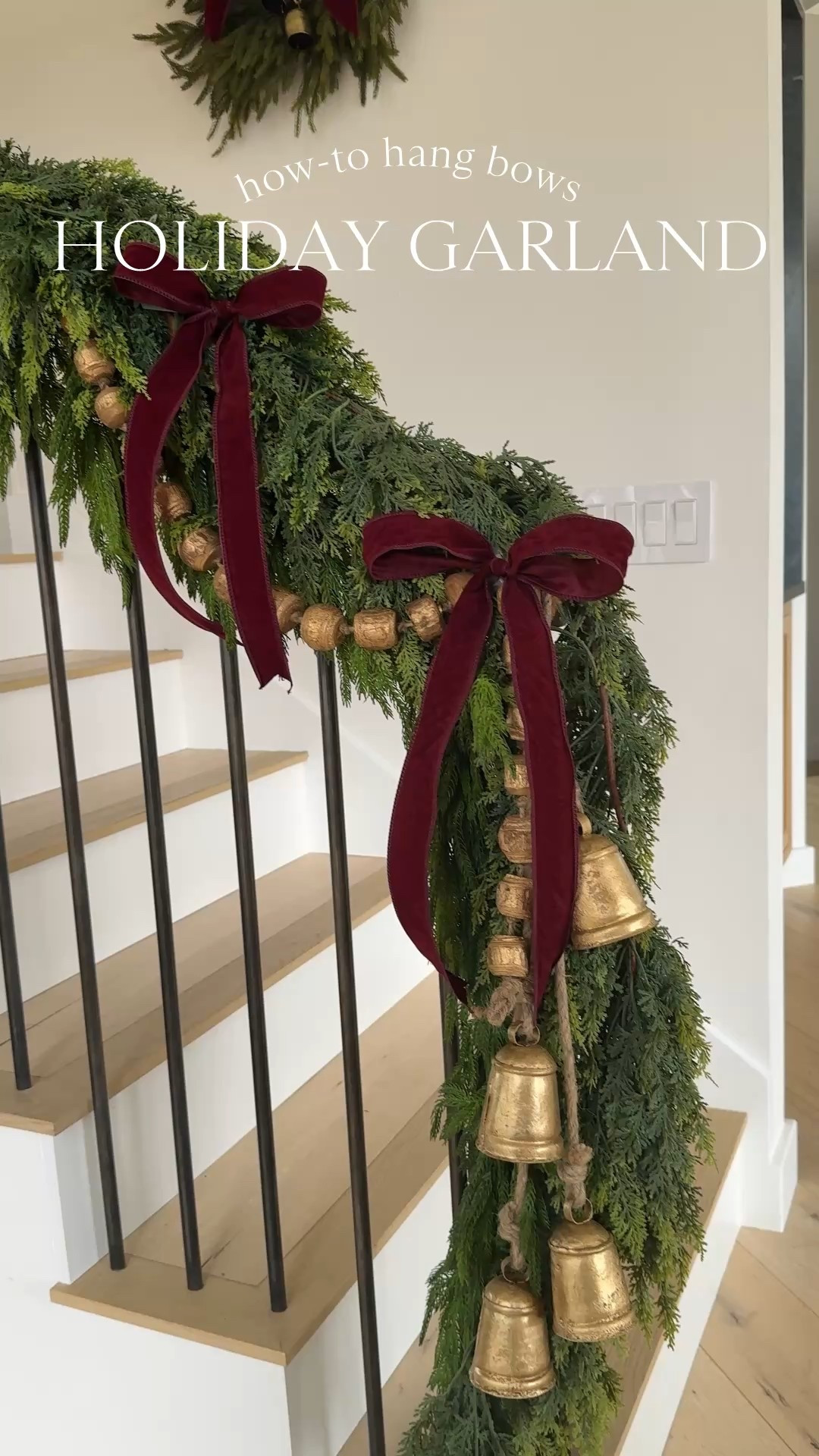 HOLIDAY GARLAND \ how to hang bows!! I took my favorite 1.5” burgundy velvet ribbon and tied it into individual bows👌🏻 I then grabbed a zip tie and secured it to the green garland on the staircase. Cut off the excess zip tie and repeat! It’s that easy and looks SO festive🎀🎀🎀

Details on all of the Christmas decor items I used here on my LTK🤶🏻🔔

Home
Decor

#LTKHoliday #LTKHome #LTKFindsUnder50