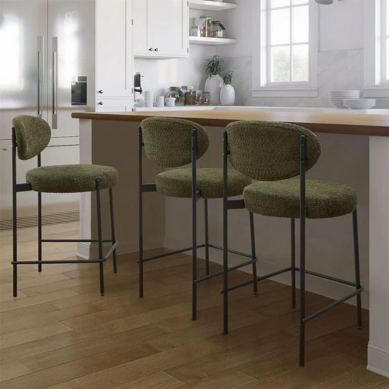 Better Homes & Gardens Boucle Counter Stool, Olive | Walmart (US)