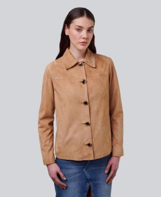 Furniq Uk Women's Suede Shirt Jacket, Created For Macy's - Pastel brown | Macy's