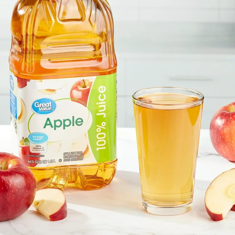 Great Value No Added Sweeteners 100% Apple Juice, 64 fl oz | Walmart (US)