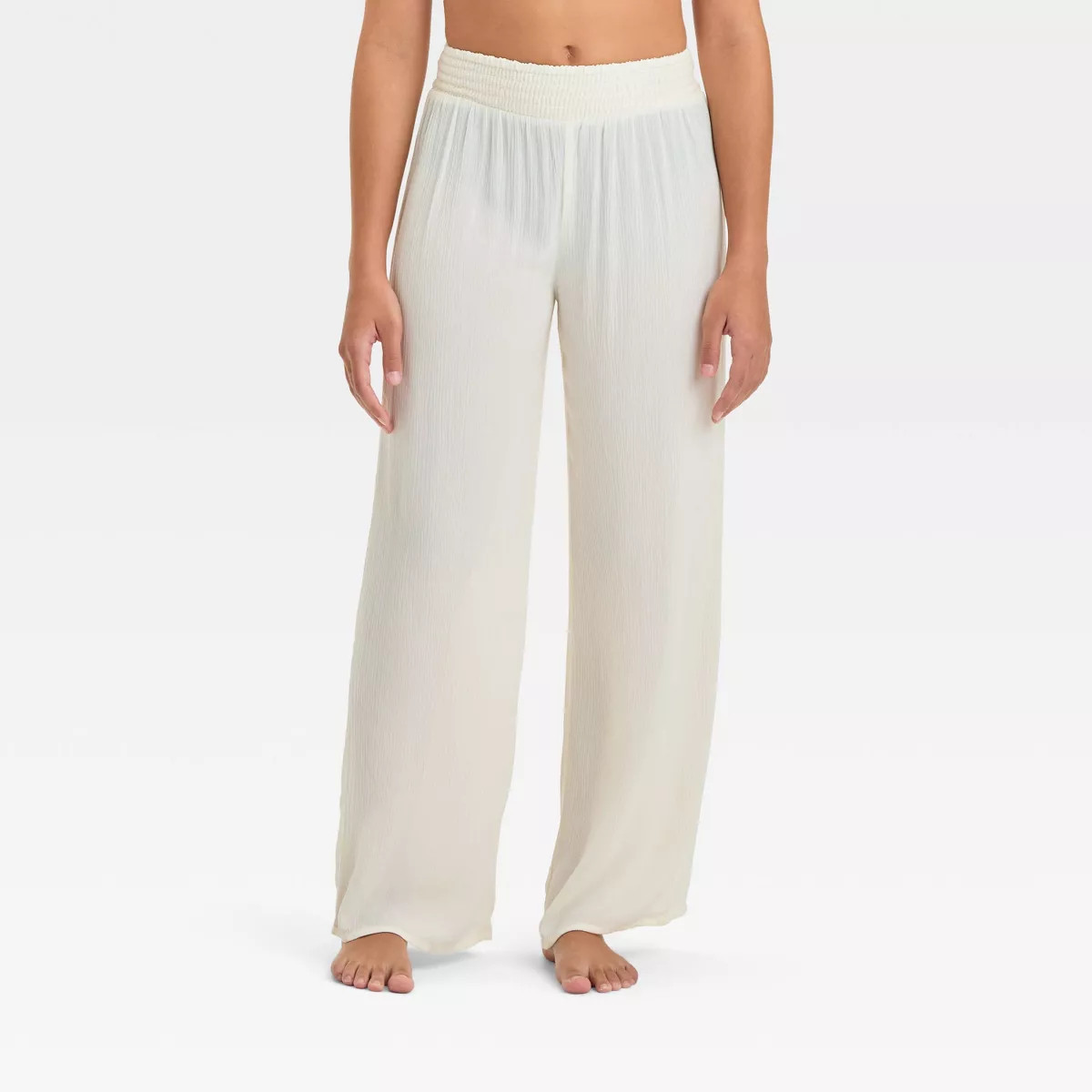 Girls' Solid Cover Up Pants - art class™ Cream L | Target