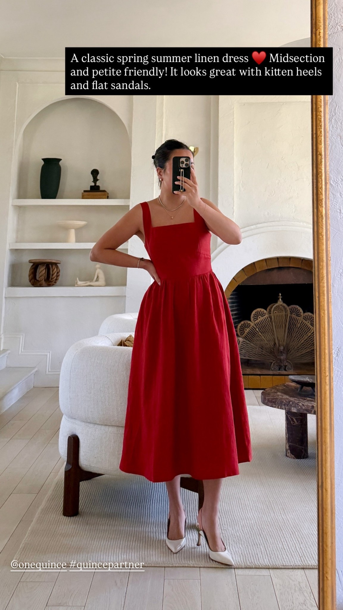 Such a classic spring summer dress!

For size reference, I’m 5 ft 115 pounds and wearing a XS. Perfect fit! 

@Quince 
#quincepartner

#LTKPetite #LTKmomlife #LTKMidsize