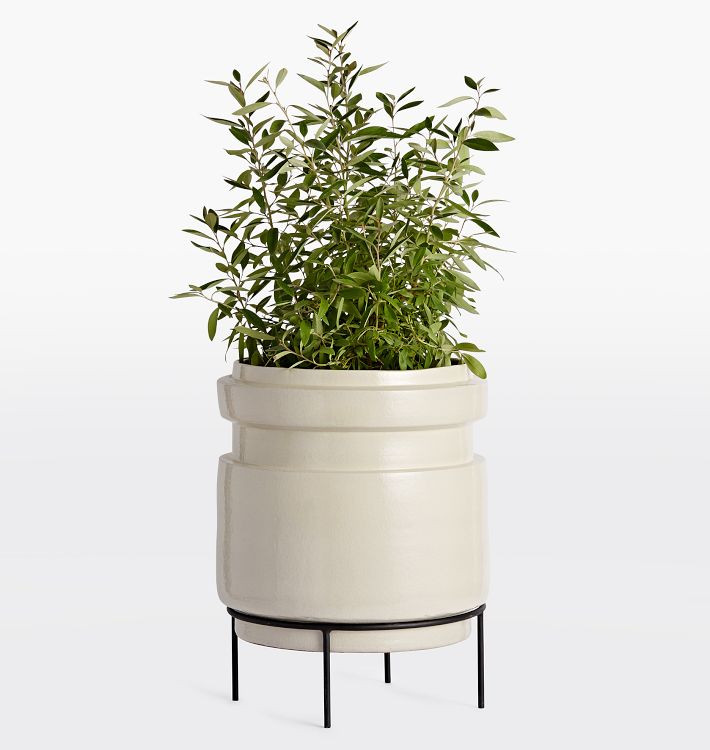 Brice Ceramic Planter with Stand | Rejuvenation