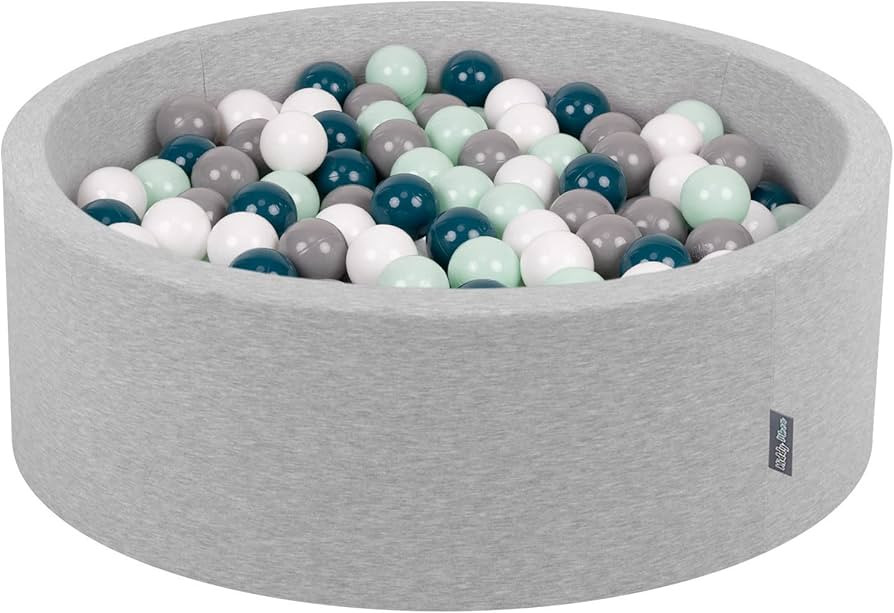 KiddyMoon Foam Ball Pit Round 35x11.8 inch/200 Balls for Kids, Soft Ballpool with Playballs Baby,... | Amazon (US)