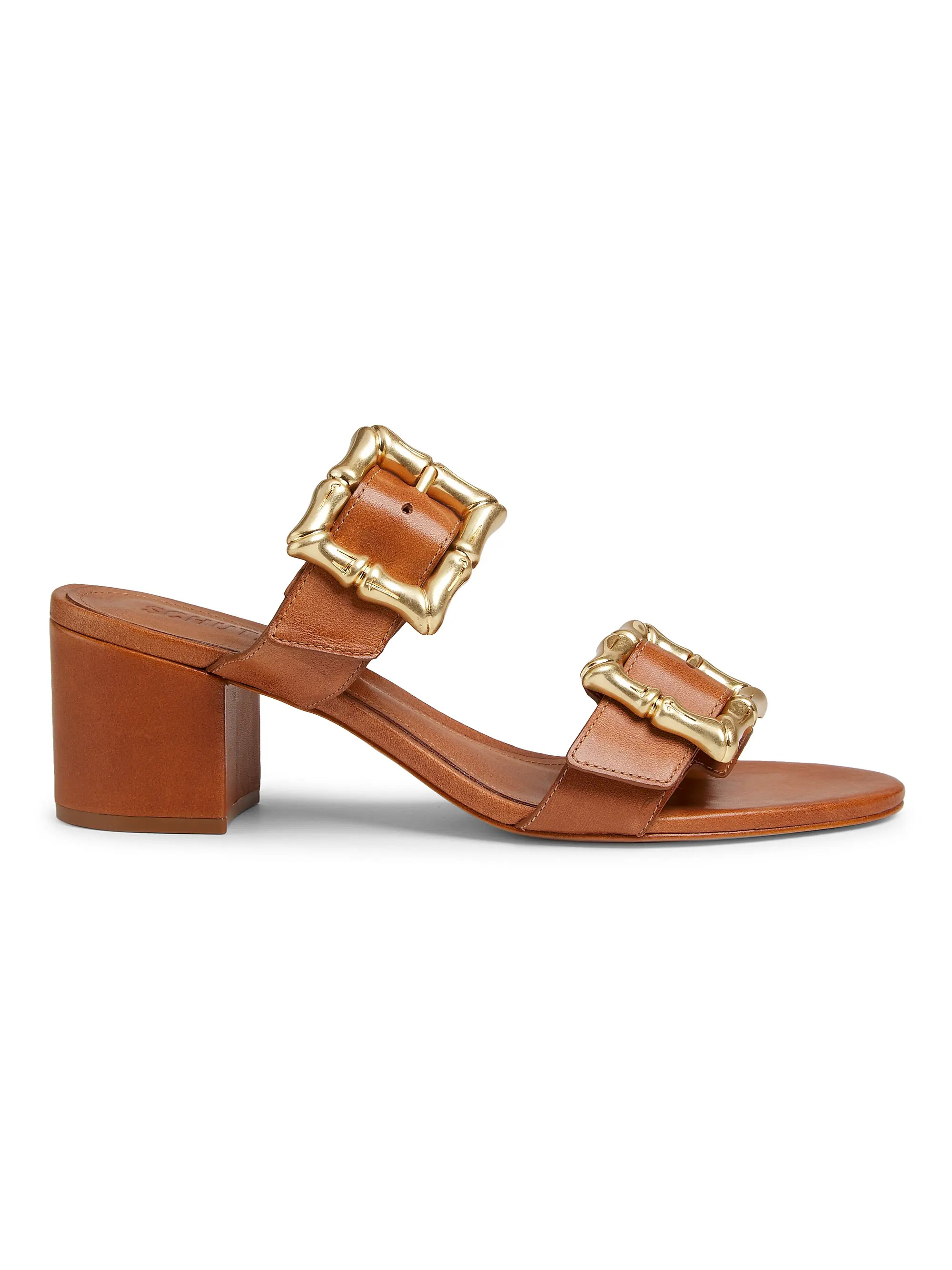 Enola 63MM Leather Block-Heel Sandals | Saks Fifth Avenue