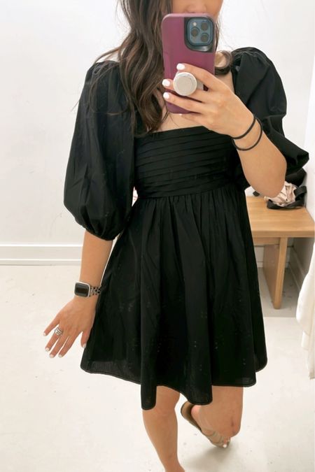 Black mini dress with puff sleeves from Abercrombie is on sale! Perfect for a day out or evening out! 

#LTKstyletip #LTKsalealert #LTKFind