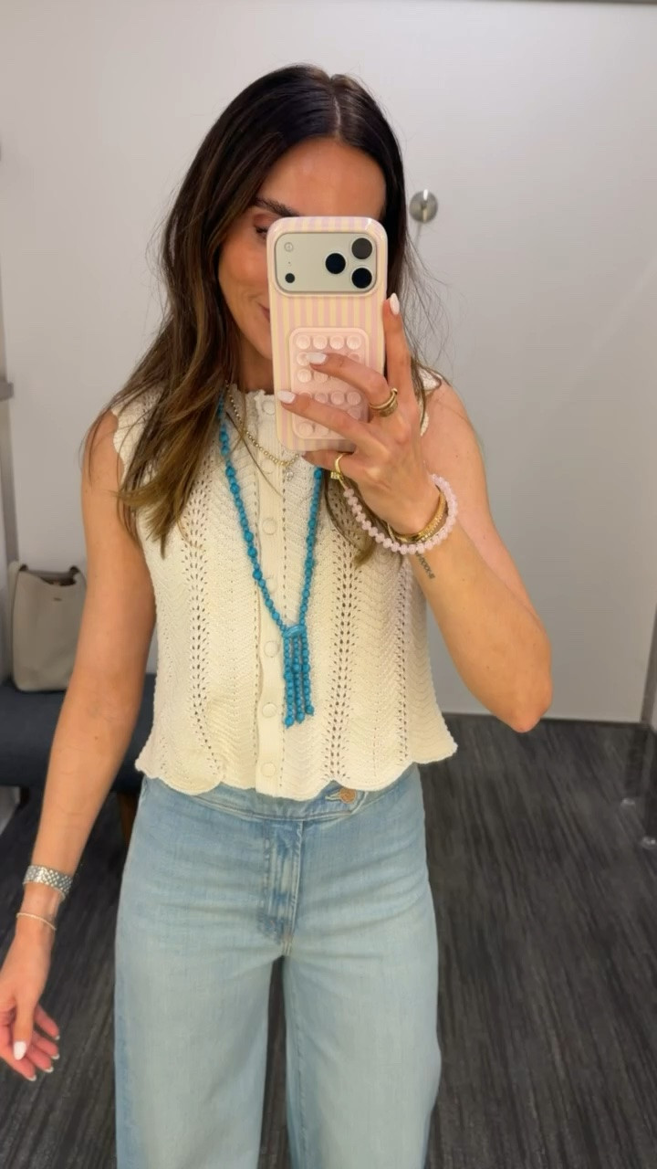 These light wash jeans are such a good everyday pair for summer. I love them styled with this knit tank and turquoise necklace for an easy elevated casual look that still feels fun and trendy.

Wearing size 25

Light wash jeans, Wide leg jeans, Summer denim outfit, Casual chic style, Knit tank outfit, Everyday summer outfit, Neutral summer fashion, Coastal chic outfit, Trendy denim looks, Summer capsule wardrobe, Casual outfit inspiration, annabrstyle

#LTKootd #LTKOver40 #LTKSeasonal