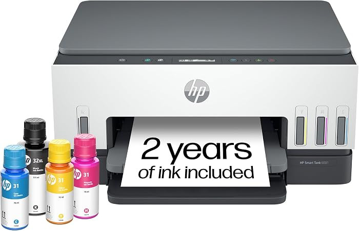 HP Smart Tank 6001 Wireless All-in-One Cartridge-Free Ink Tank Printer, up to 2 Years of Ink Incl... | Amazon (CA)