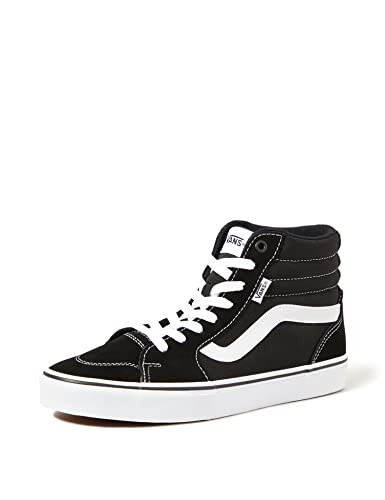 Vans Women's Sneaker, Hi-Top Trainers, Suede Canvas Black White, 6 UK | Amazon (UK)