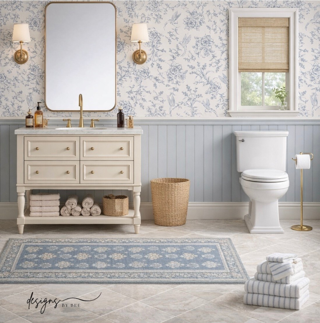 bathroom design, bathroom vanity, bathroom decor, blue bathroom, traditional bathroom design

#LTKHome