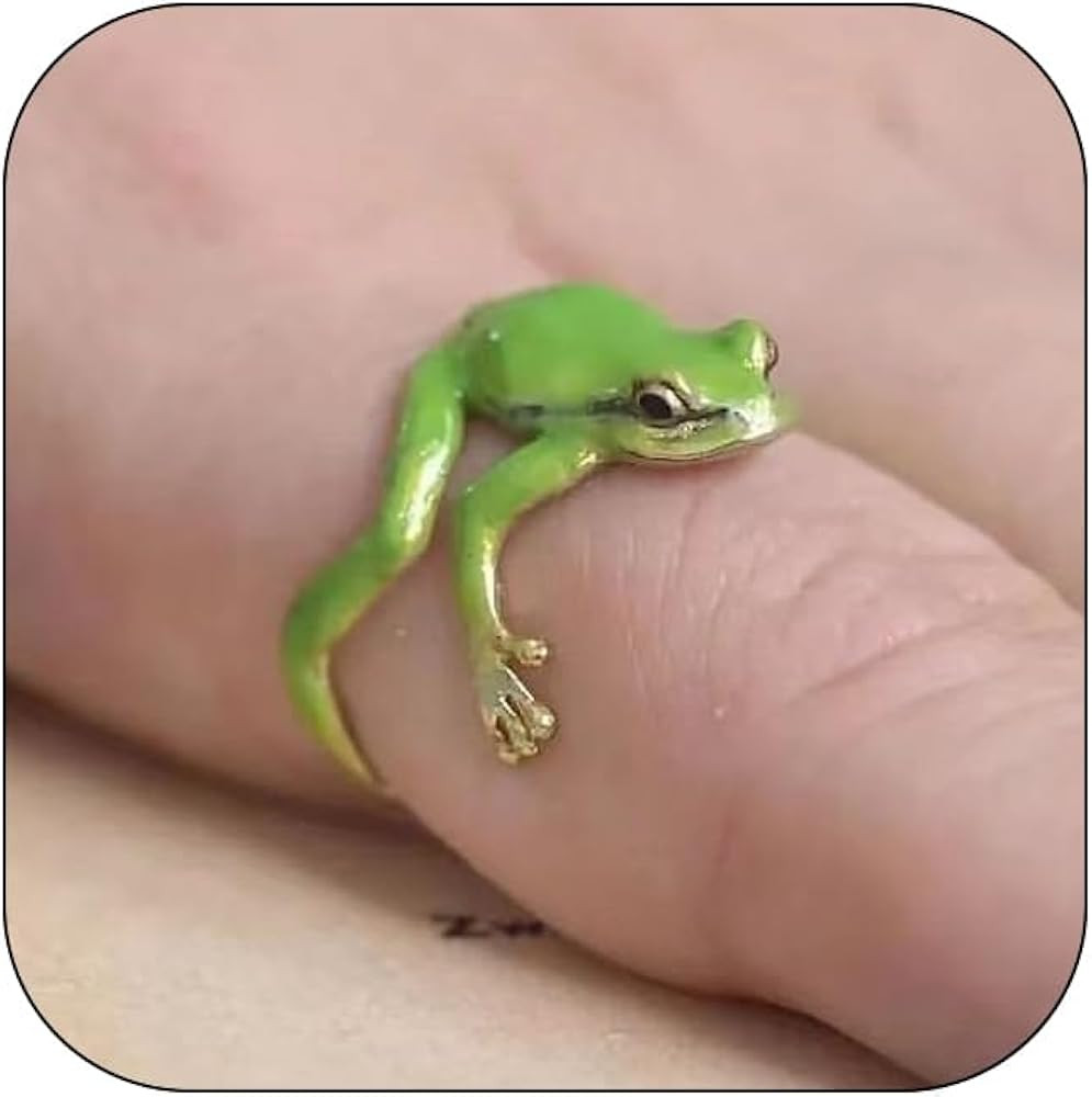 Tree Frog Ring for Women - Cute, Adjustable, Funny Green Frog Ring - Women's Jewelry Gifts | Amazon (US)