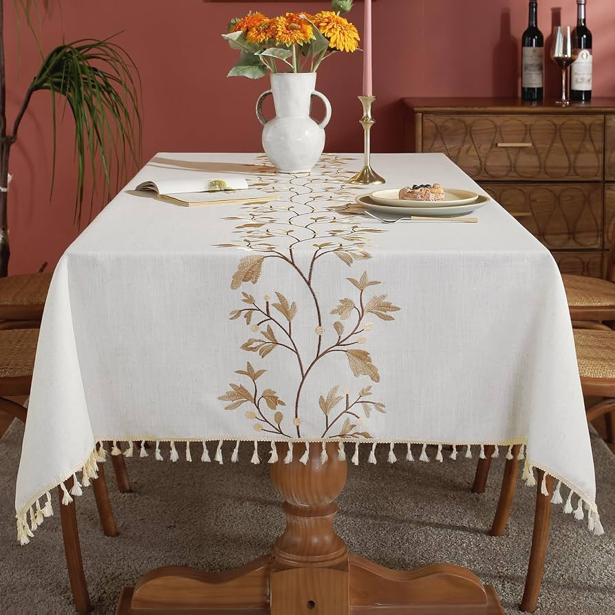 Laolitou Cotton Linen Waterproof Table Cloth for Dining Table Farmhouse Kitchen Rectangle Tablecl... | Amazon (US)