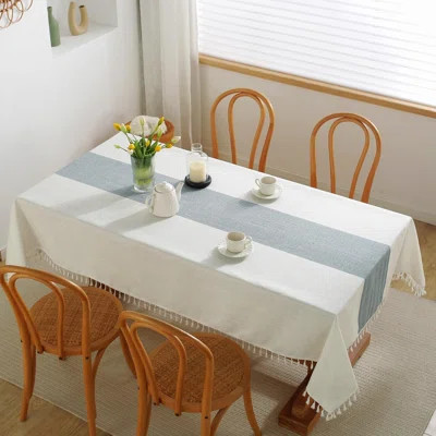 Tablecloths For Rectangle Tables,Cotton Linen Table Cloth Waterproof Tablecloth Wrinkle Free Farmhouse Dining Table Cover,Soft Fabric Table Cloths Wit | Wayfair North America