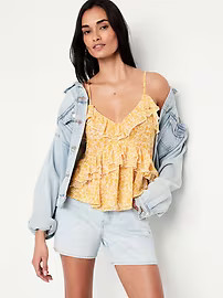 Strappy Ruffled Chiffon Top | Old Navy (US)