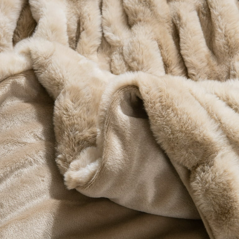 Better Homes & Gardens Polyester Faux Fur Reverse to Mink Throw, Light Brown Tie Dye, 50" x 60" -... | Walmart (US)