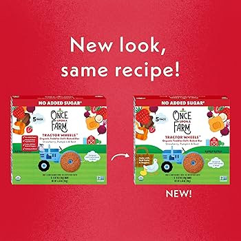 Once Upon a Farm Organic Tractor Wheels Toddler Bar, Strawberry, Pumpkin & Beet | 8 Boxes, 40 Tot... | Amazon (US)
