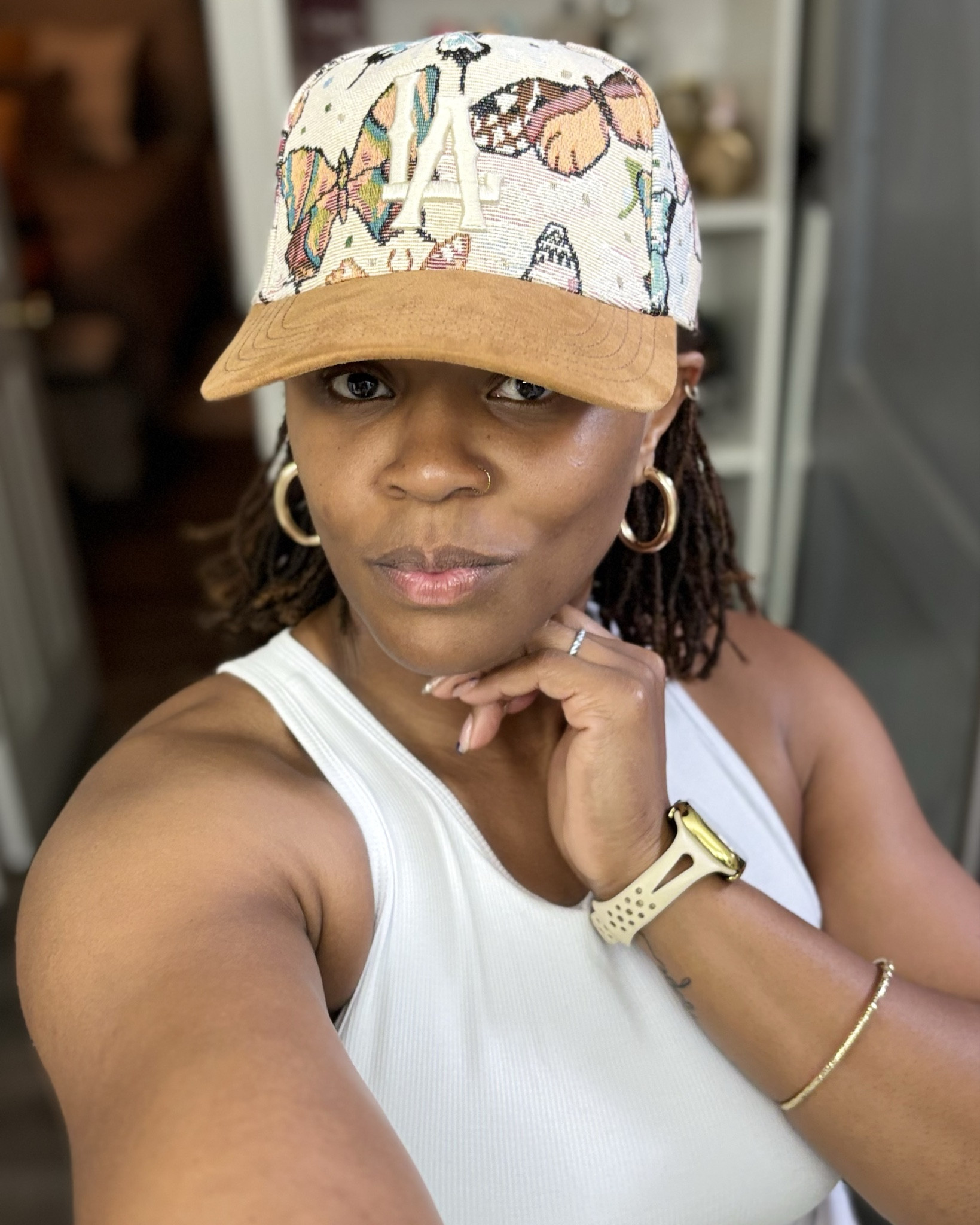 I absolutely love this LA hat I found at Urban Outfitters. Joggers from Walmart 