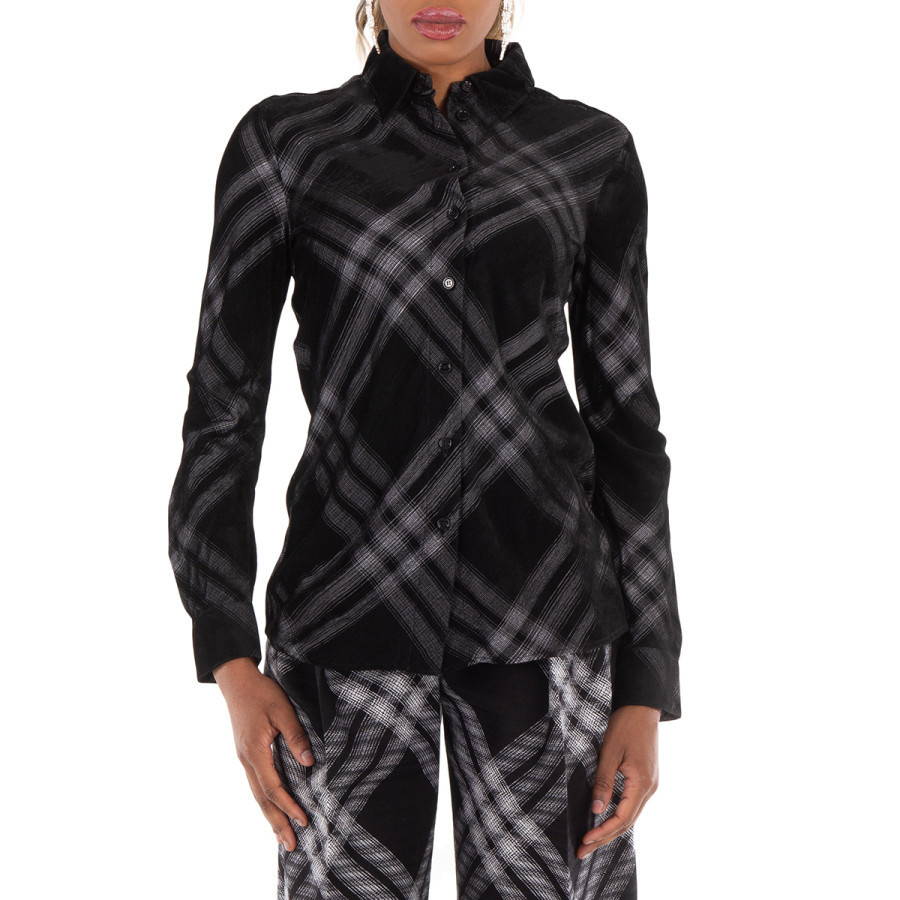 Burberry Long Sleeve Check-Print Button Down Shirt, Brand Size 06 ( US Size 4 ) | Jomashop.com & JomaDeals.com