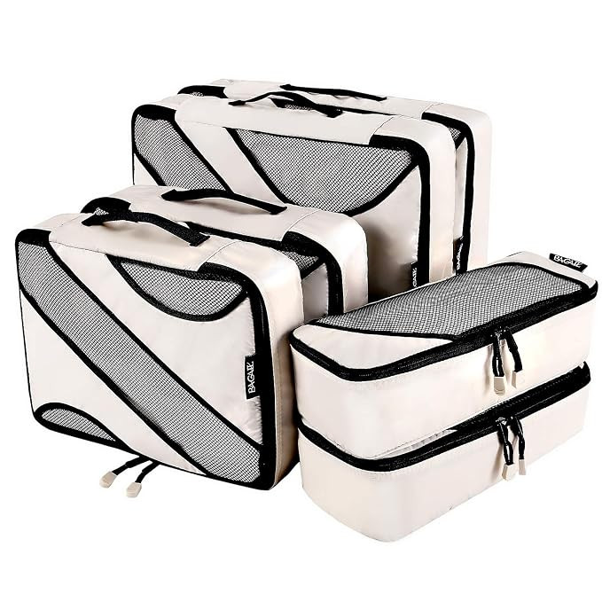 Bagail 6 Set Packing Cubes,3 Various Sizes Travel Luggage Packing Organizers | Amazon (US)
