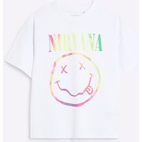 River Island White Nirvana Smiley Face T-Shirt | River Island UK & IE