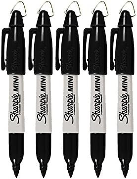 Sharpie Mini Permanent Markers with Golf Keychain Clips, Fine Point, Black Ink, Pack of 5 | Amazon (US)