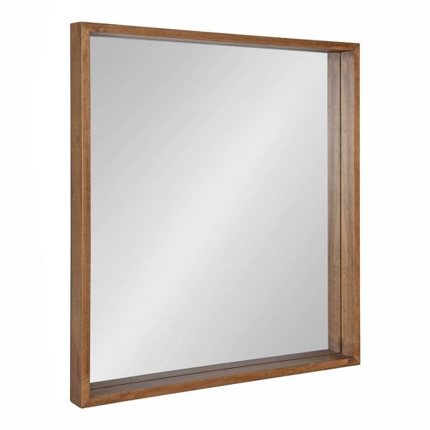 30" x 30" Hutton Square Wall Mirror Rustic Brown - Kate & Laurel All Things Decor | Target