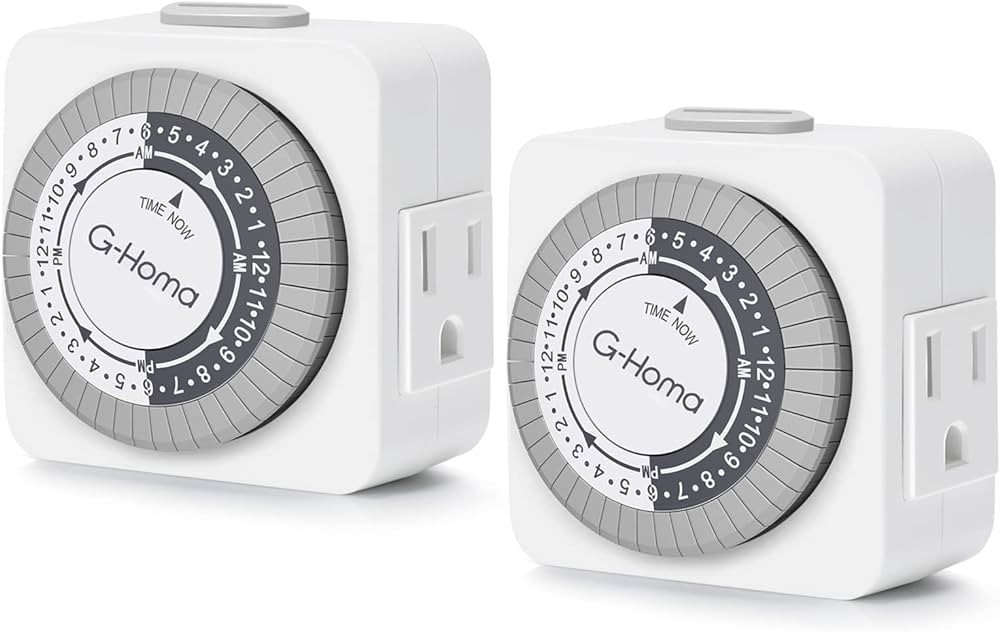 G-Homa Timers for Electrical Outlets, 24 Hour Indoor Plug-in Mechanical Timer Mini, 30 Minute Int... | Amazon (US)