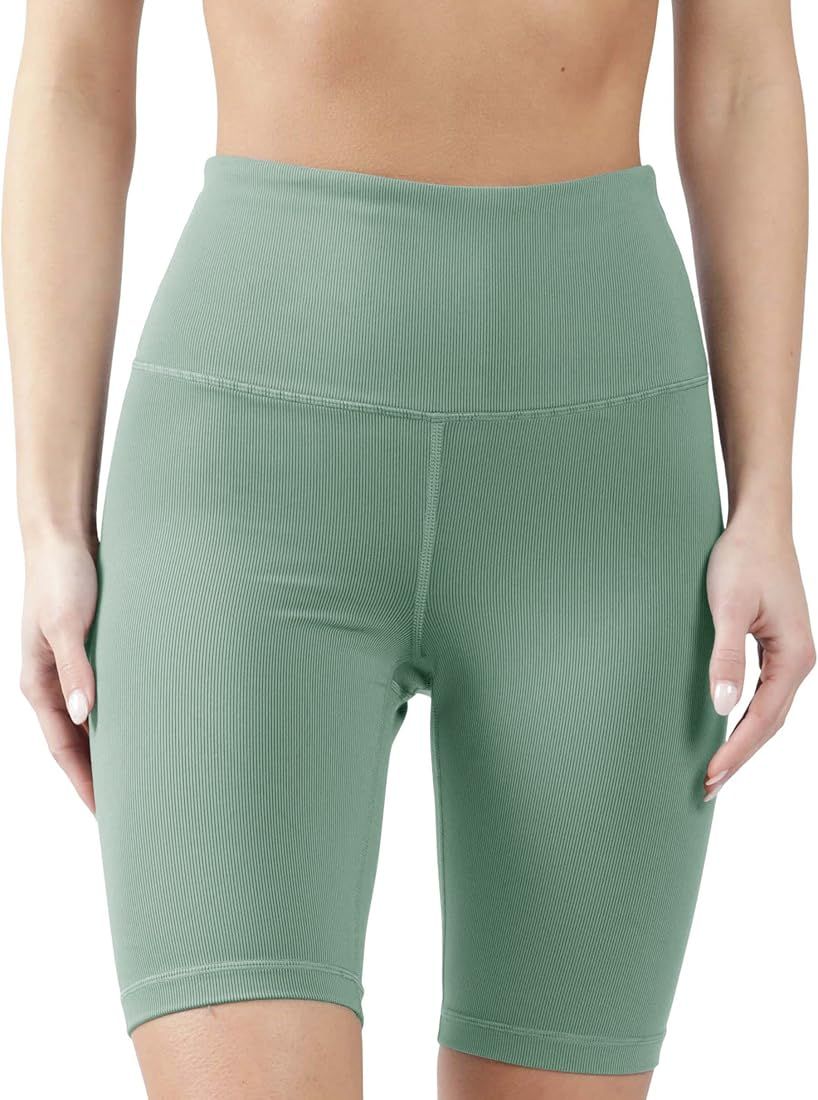 90 Degree By Reflex High Waist Power Flex Yoga Shorts - Tummy Control Biker Shorts for Women | Amazon (US)
