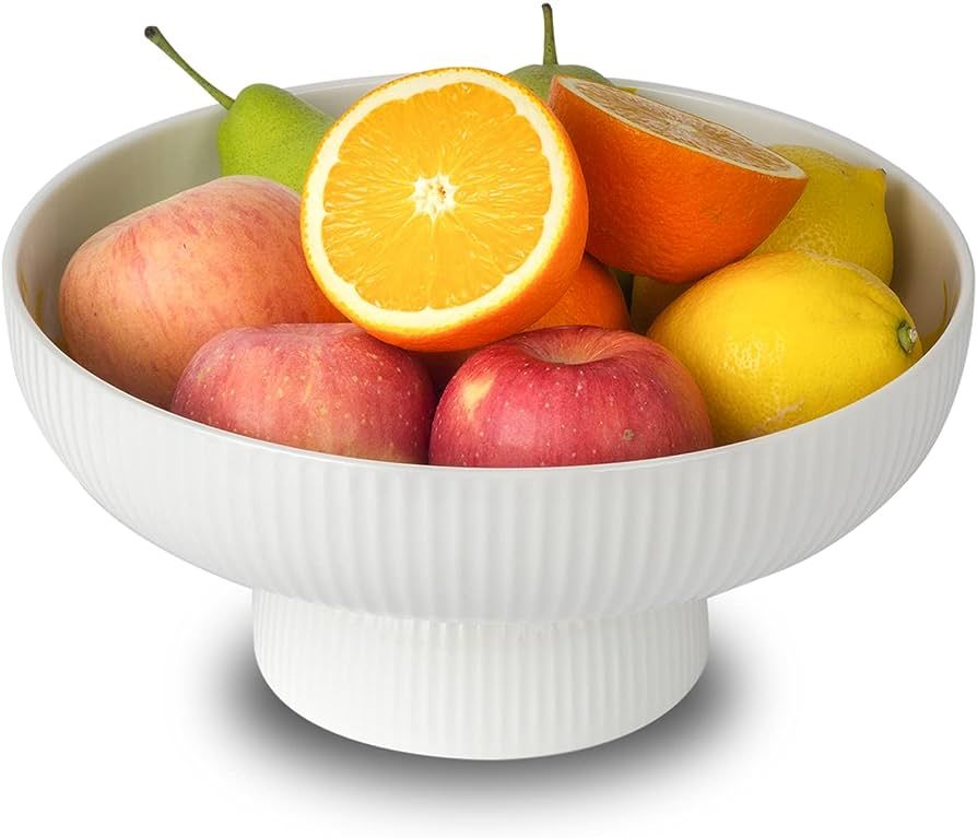 Magclay Ceramic Fruit Bowl with Draining Holes, 10" Large Fruit Basket with Multifunctional Remov... | Amazon (US)