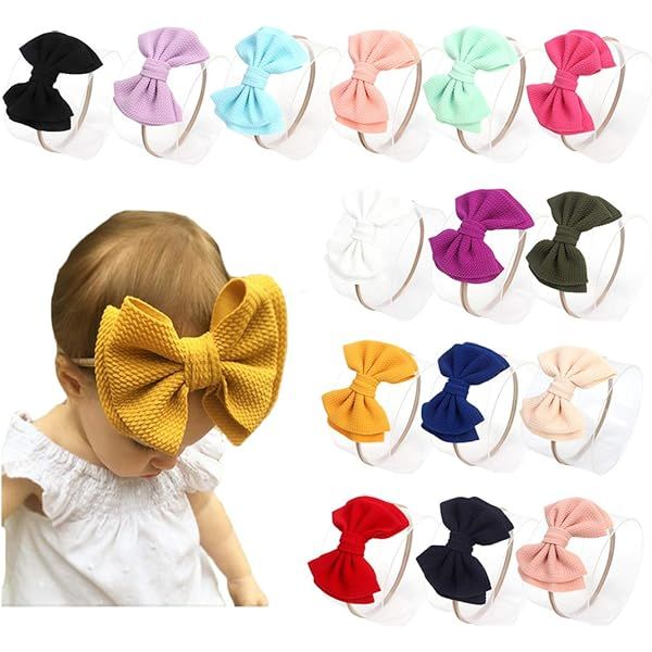 Toptim Baby Girl's Headbands and Bows for Newborn Infant Toddler Photographic Accessories (18 Pack-T | Amazon (US)